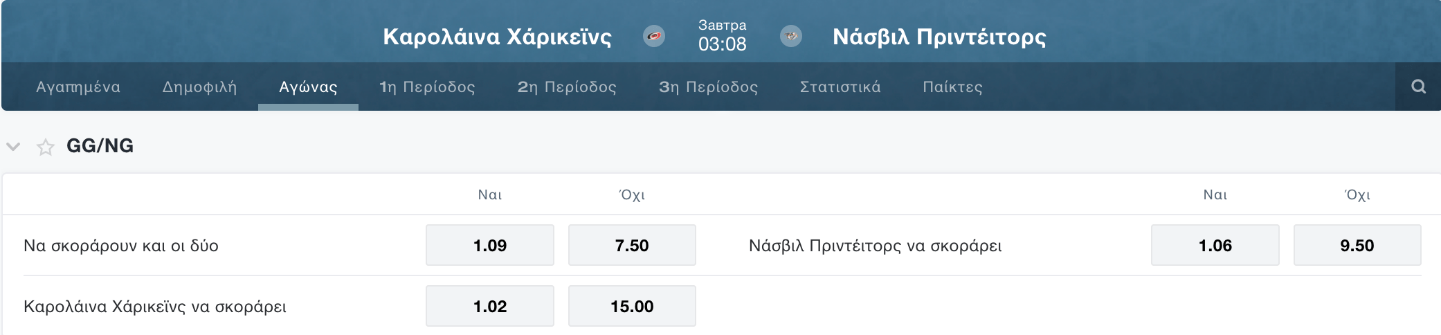Ορισμός του στοιχήματος Να σκοράρουν και οι δύο ομάδες στο χόκεϊ